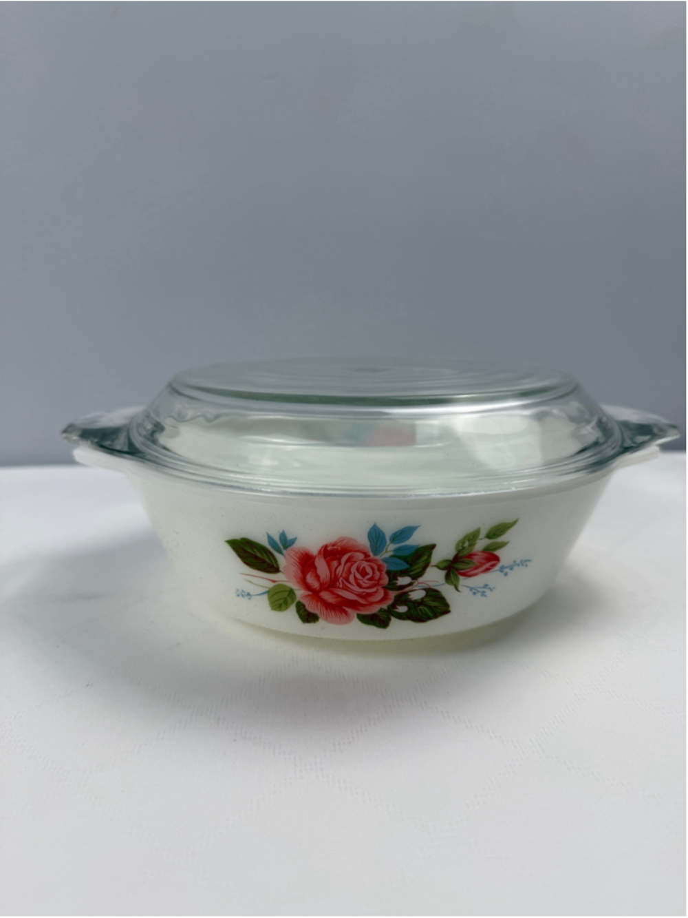 Vintage 70's JAJ Pyrex Cottage Rose 509 Casserole Cookware with Lid